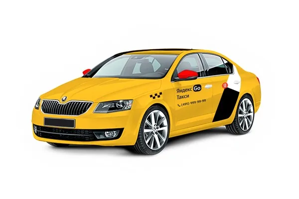 Желтое такси Skoda Octavia в аренду от таксопарка Шоколад